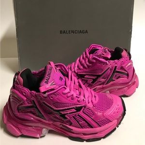 Balenciaga Runner Track Trainers Deep Pink Women Size 6 BST